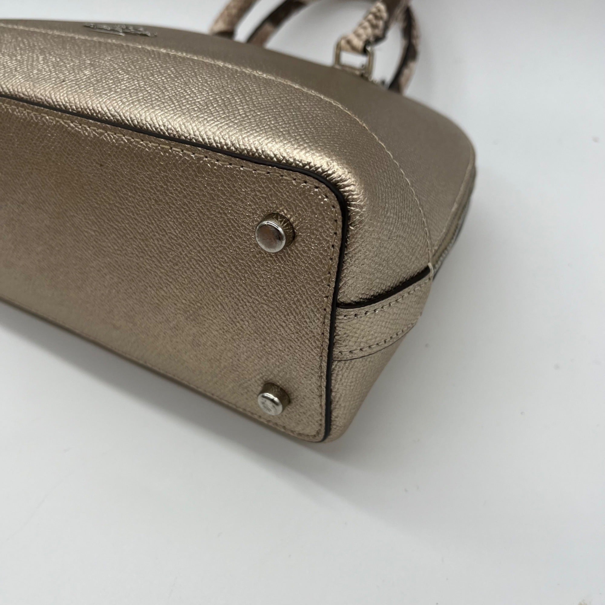 Coach Metallic Gold Leather Exotic Trim Sierra Satchel-F38057