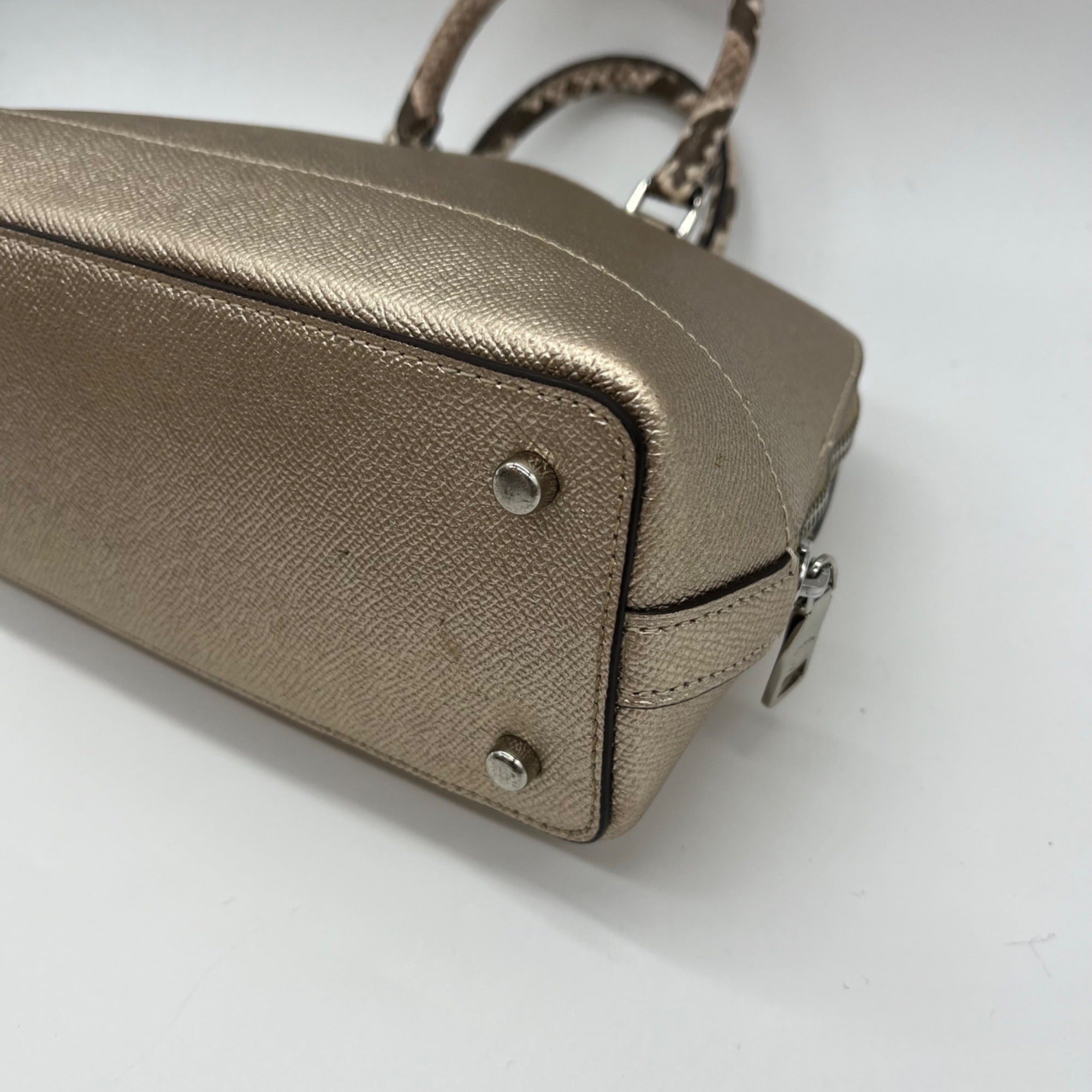 Coach Metallic Gold Leather Exotic Trim Sierra Satchel-F38057