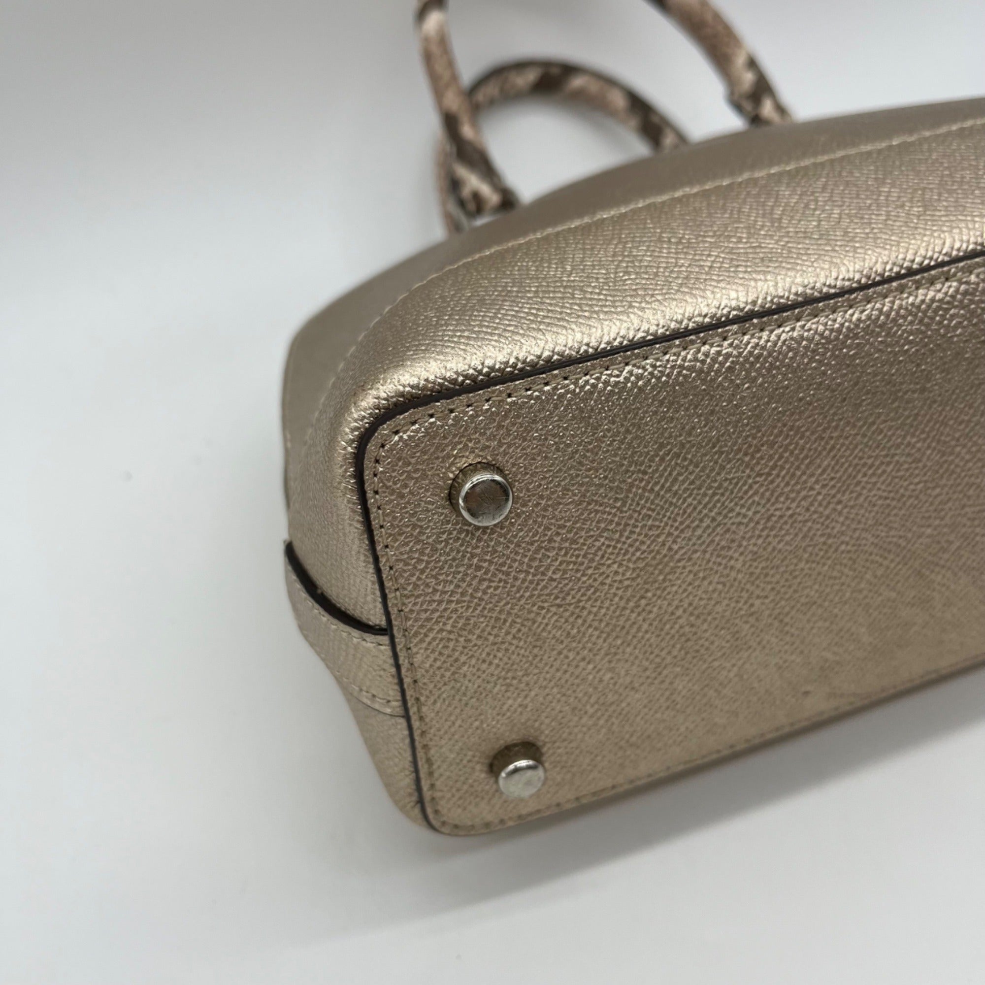 Coach Metallic Gold Leather Exotic Trim Sierra Satchel-F38057