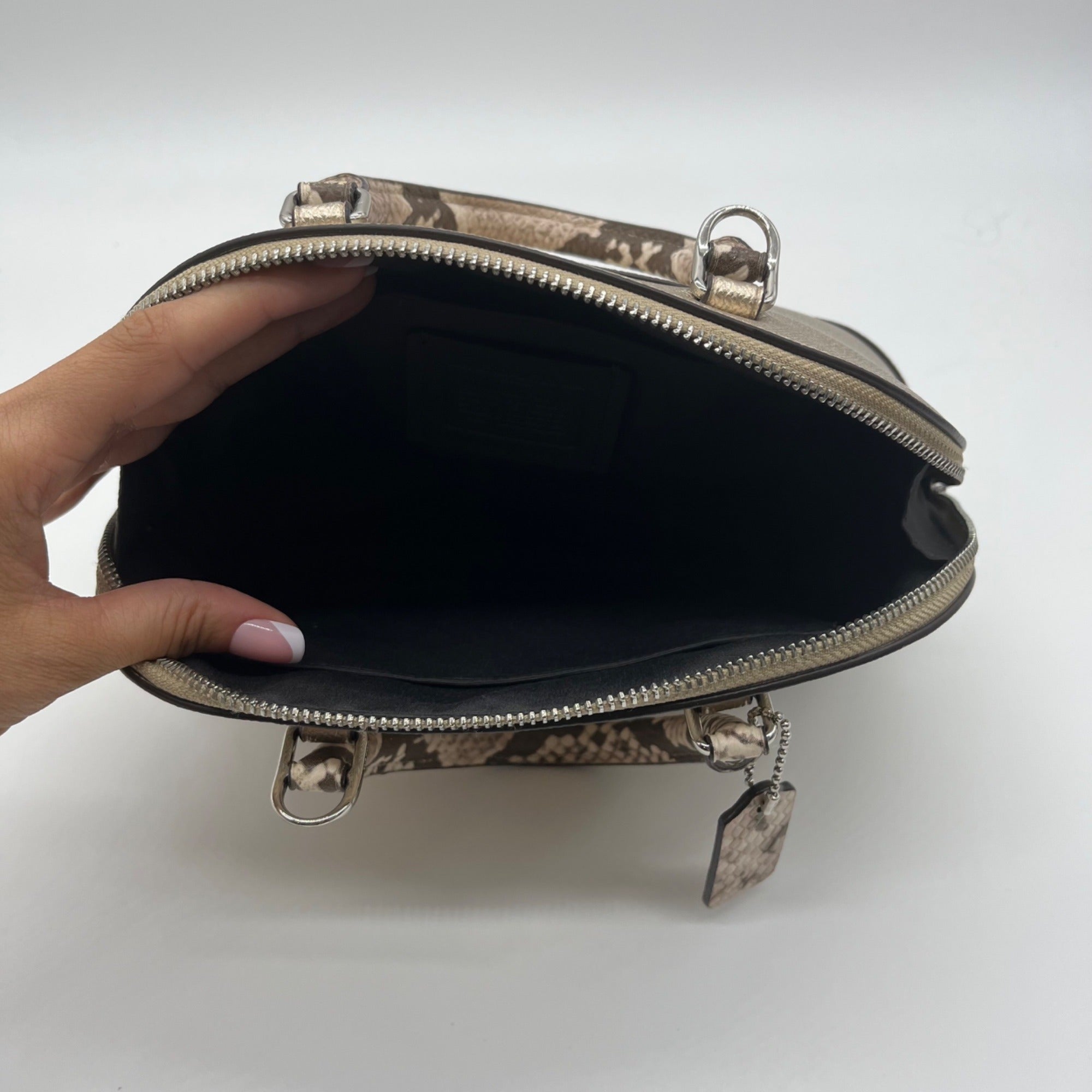 Coach Metallic Gold Leather Exotic Trim Sierra Satchel-F38057