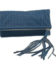 B-Low the Belt Perforated Foldover Leather Clutch