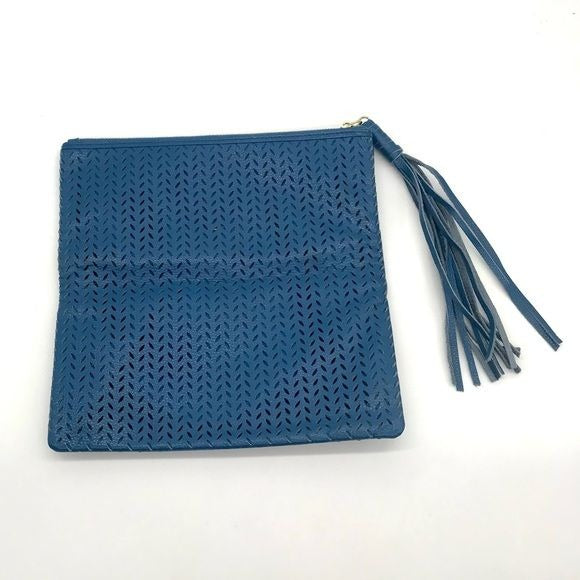 B-Low the Belt Perforated Foldover Leather Clutch