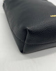Lands End Black Pebbled Leather Tote Bag