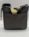 Michael Kors Brown Jet Set Signature Logo Stripe Crossbody