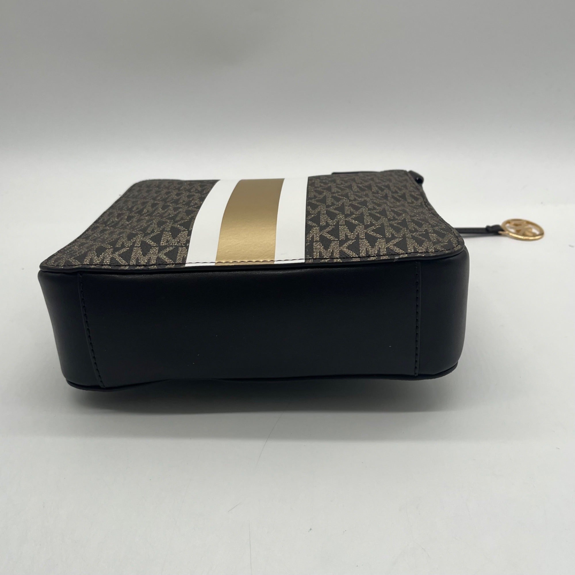 Michael Kors Brown Jet Set Signature Logo Stripe Crossbody