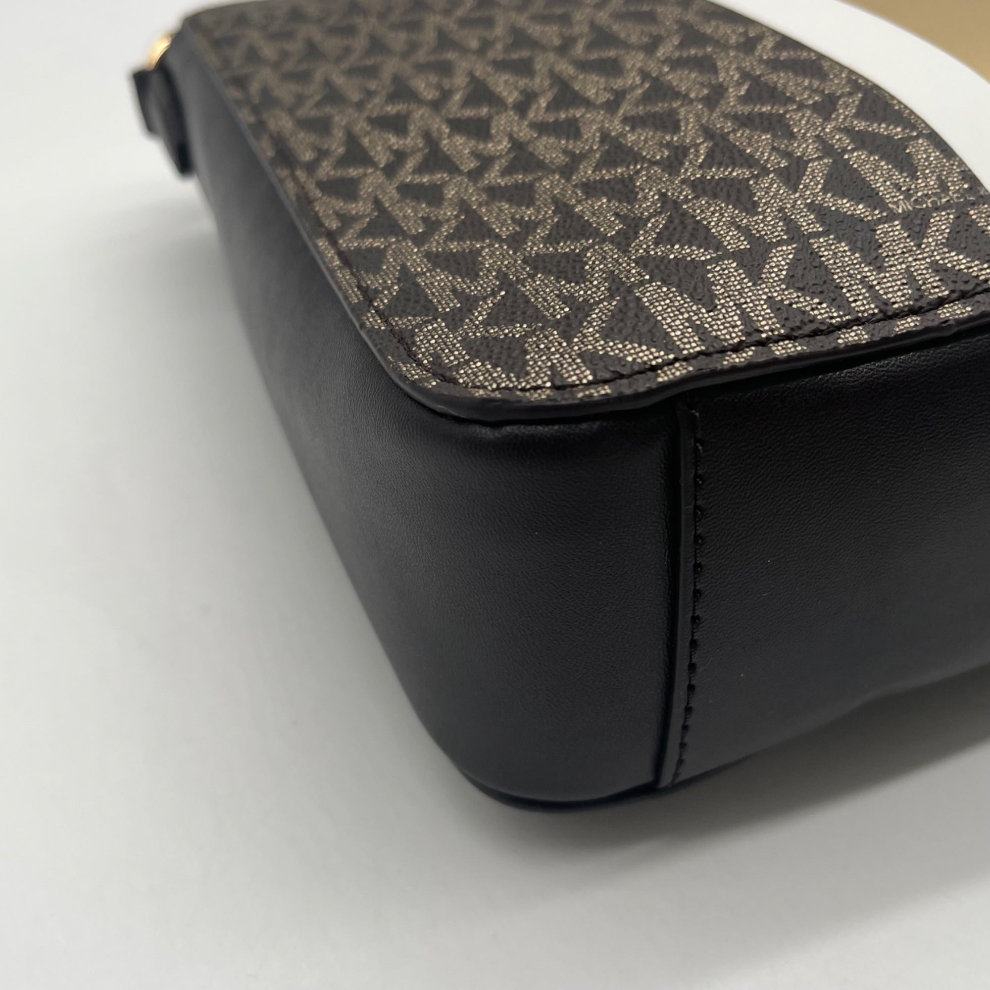 Michael Kors Brown Jet Set Signature Logo Stripe Crossbody
