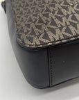 Michael Kors Brown Jet Set Signature Logo Stripe Crossbody