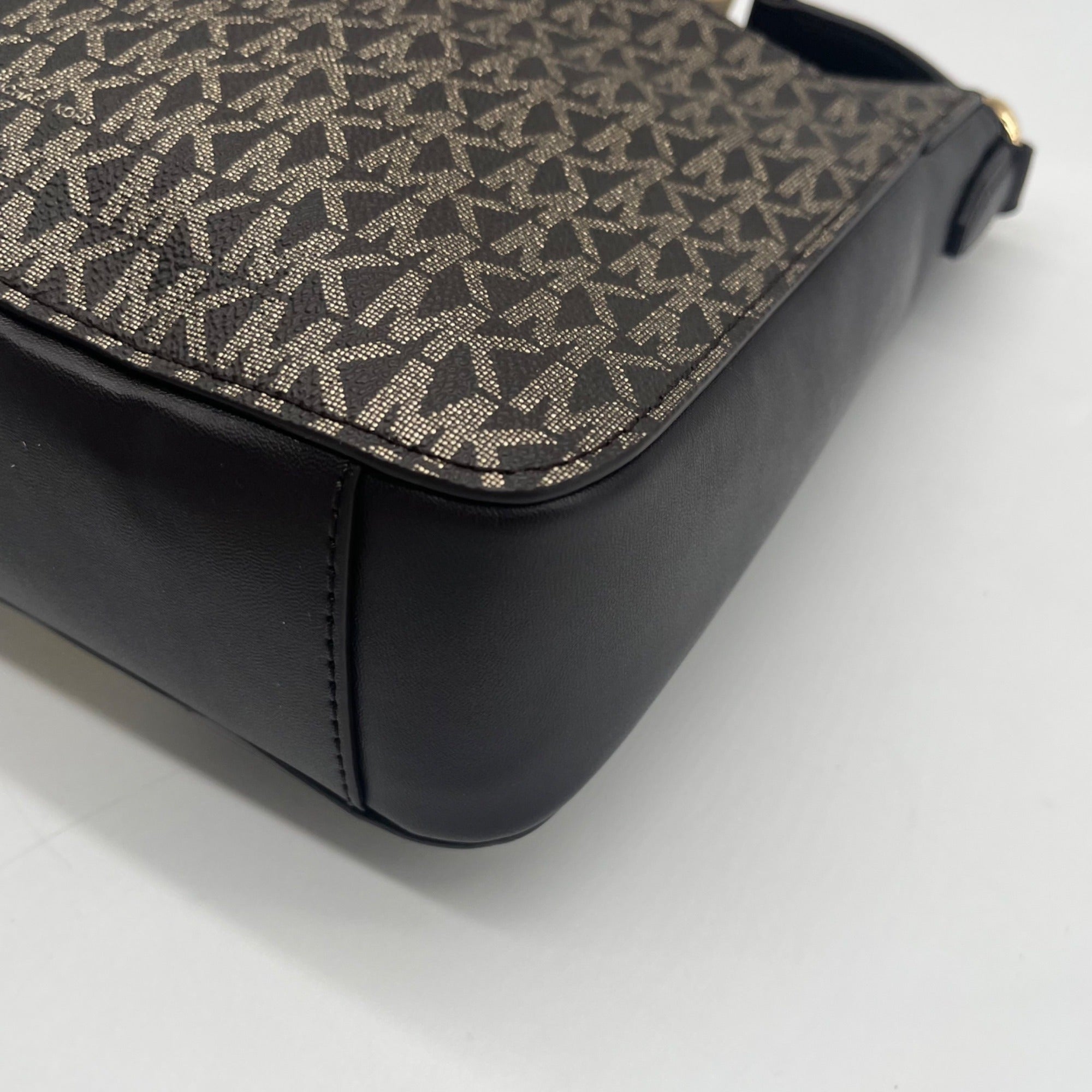 Michael Kors Brown Jet Set Signature Logo Stripe Crossbody