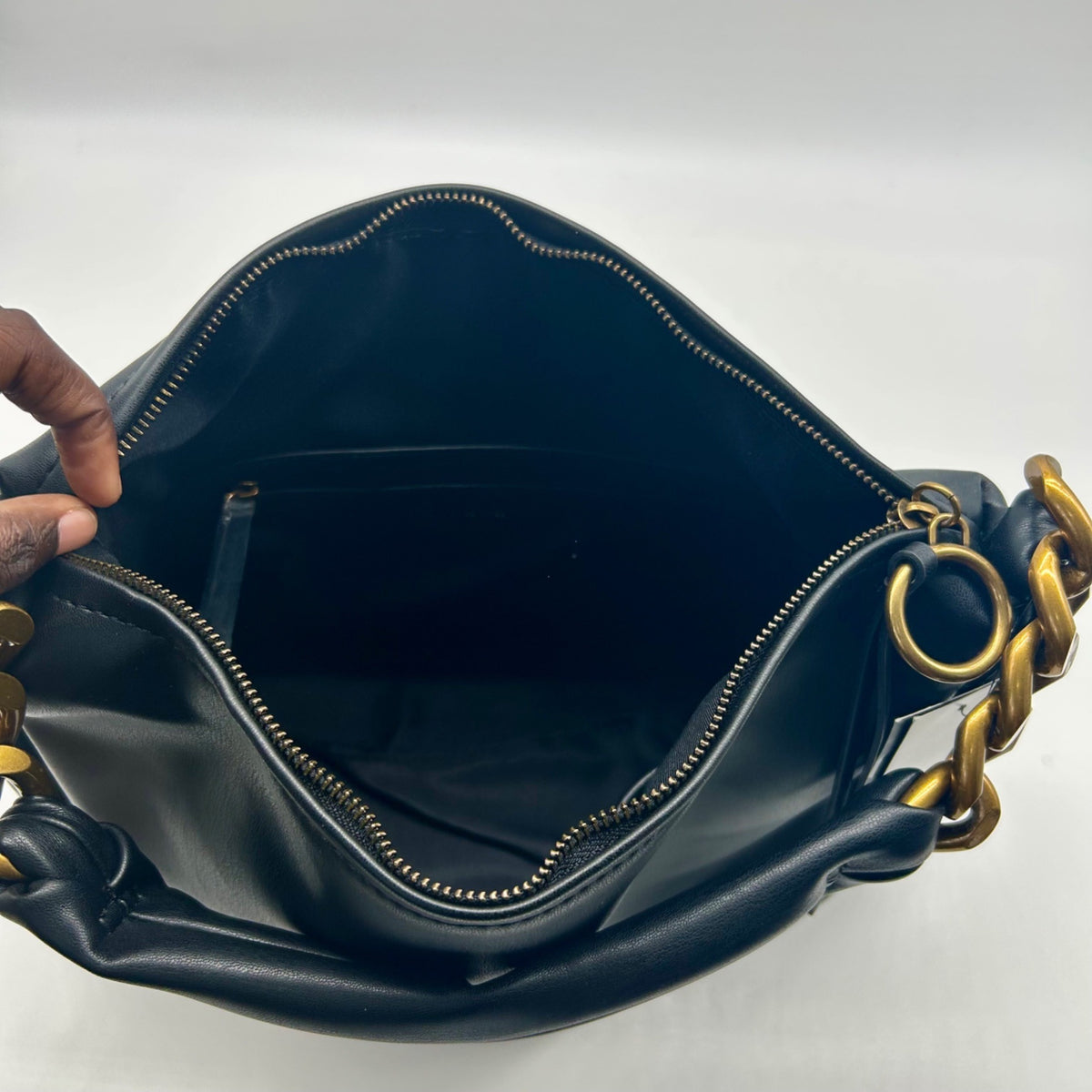 Nine West Gwynne Large Black Faux Leather Hobo