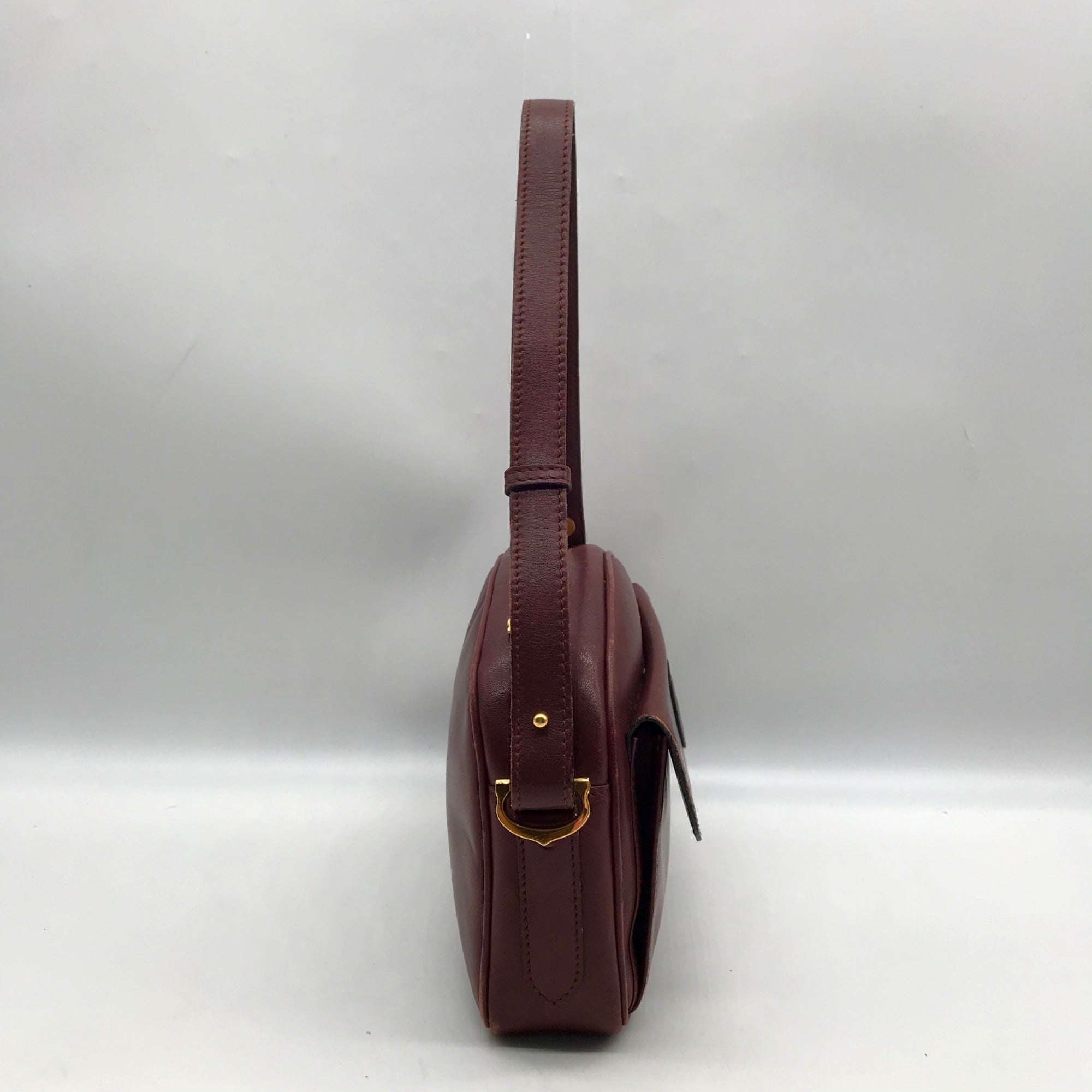 Cartier Burgundy Leather Must De Cartier Shoulder Bag
