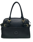Dooney & Bourke Black Leather P212 Buckle Convertible Satchel Bag