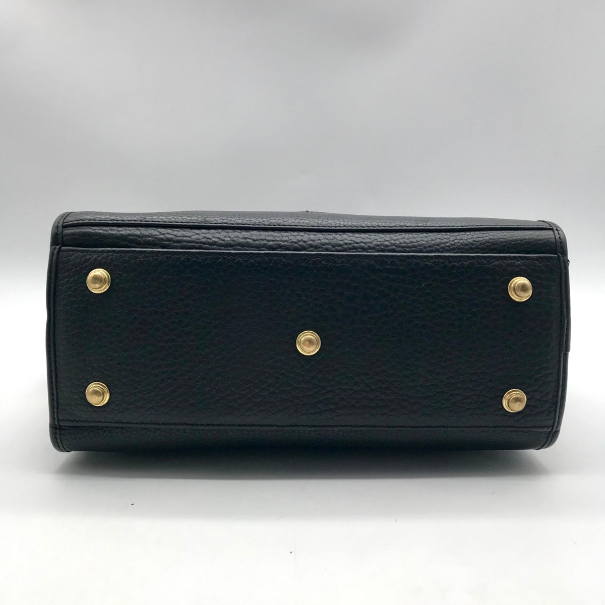 Dooney &amp; Bourke Black Leather P212 Buckle Convertible Satchel Bag