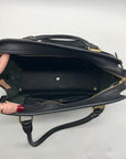 Dooney & Bourke Black Leather P212 Buckle Convertible Satchel Bag