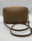 Michael Kors Coated Canvas Camel Jet Set Charm Large East/West Camera Crossbody Bag - NWT