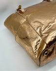 Michael Kors Metallic Rose Gold Embossed Signature Monogram Tote Bag