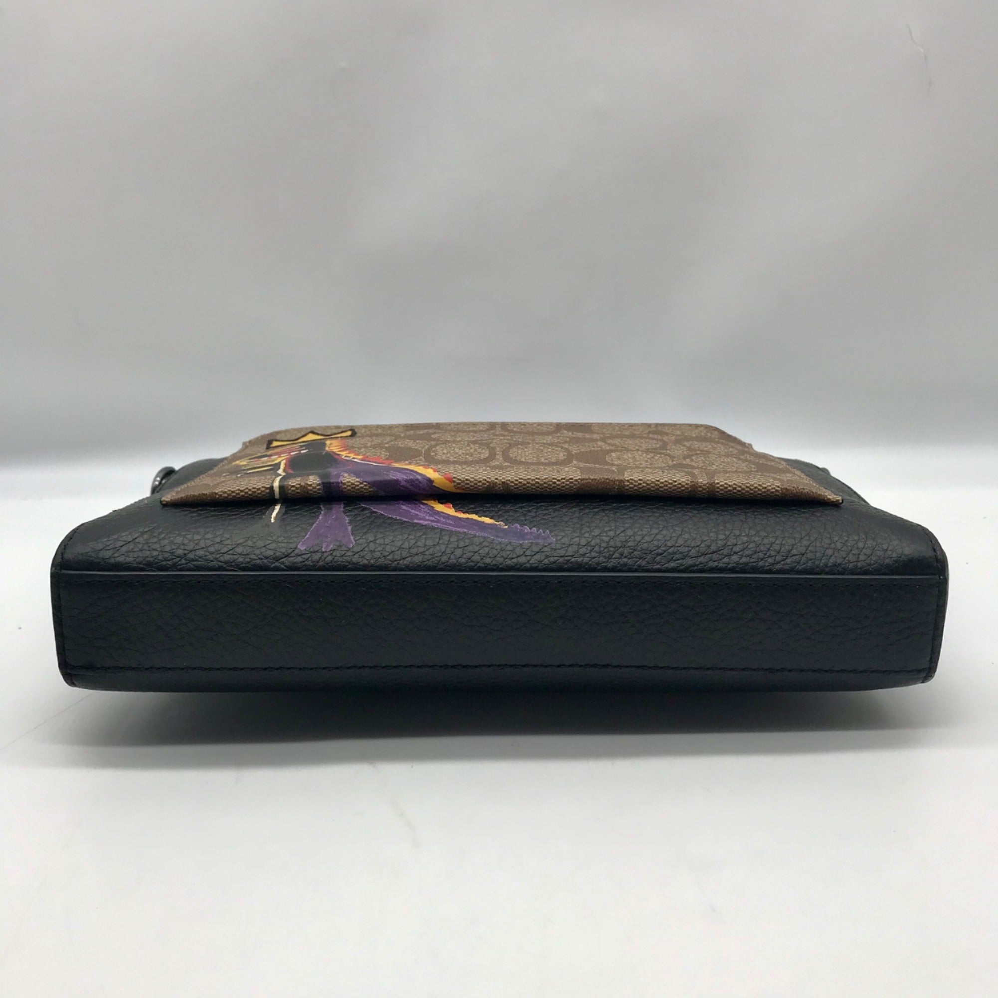 Coach X Jean-Michel Basquiat Holden Black Leather Clutch