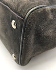 Coach Taylor Gray Suede Satchel Bag