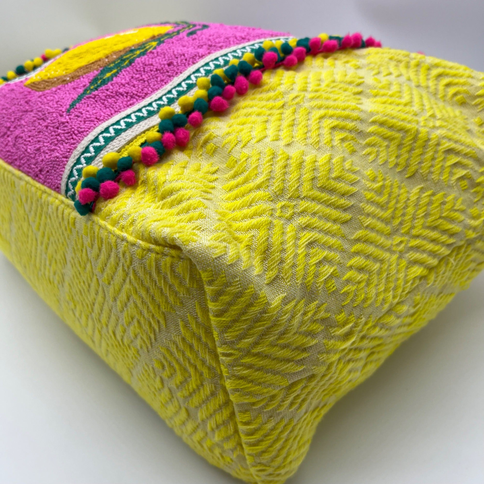 America &amp; Beyond Yellow Amalfi Beaded Tote Bag