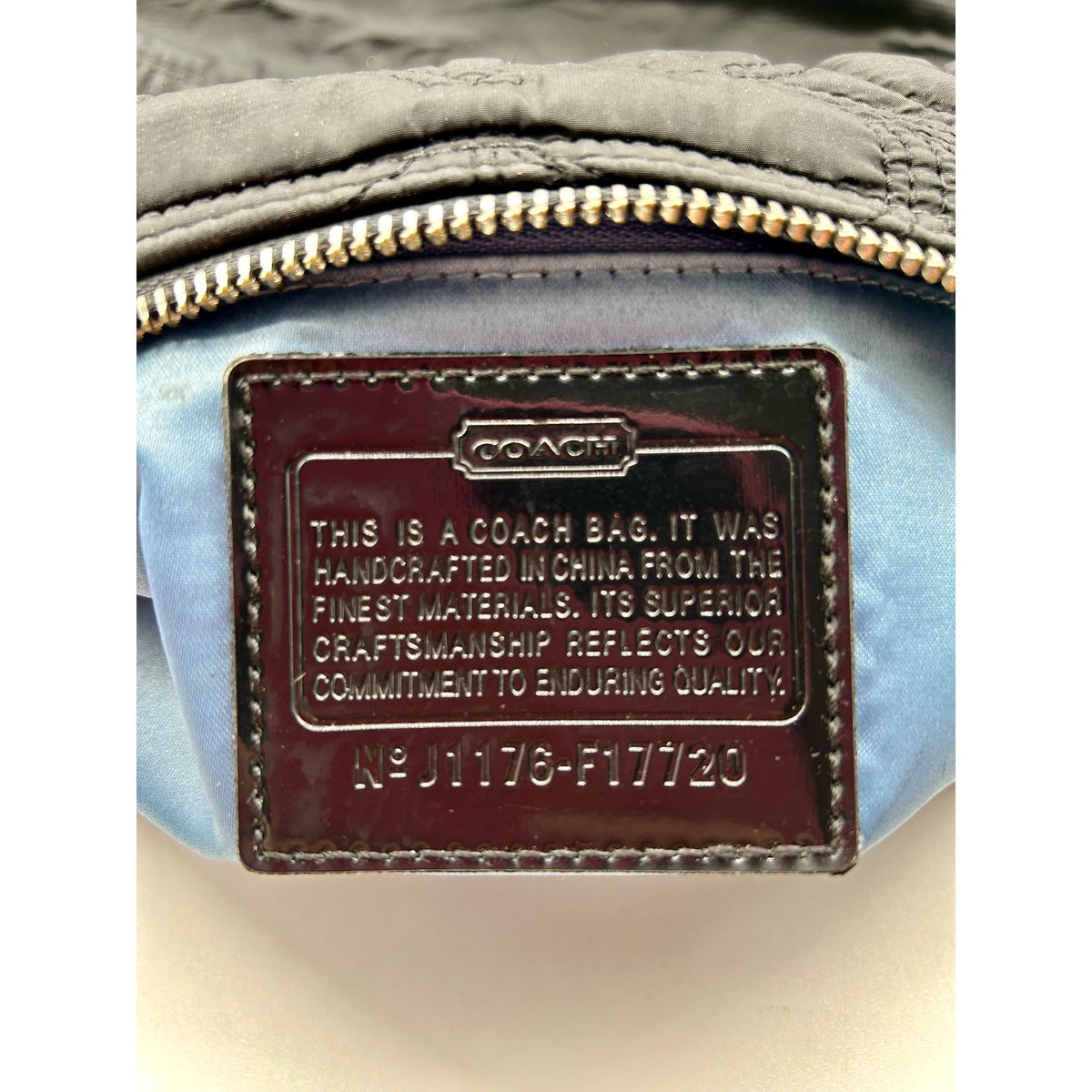 Coach Black Quilted Nylon Hobo Shoulder Bag