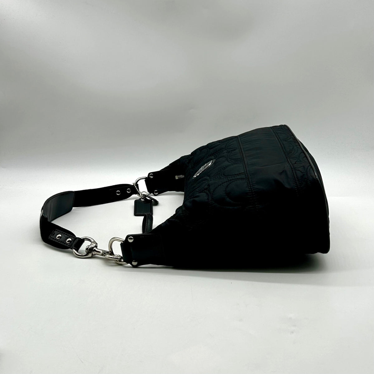 Coach Black Quilted Nylon Hobo Shoulder Bag