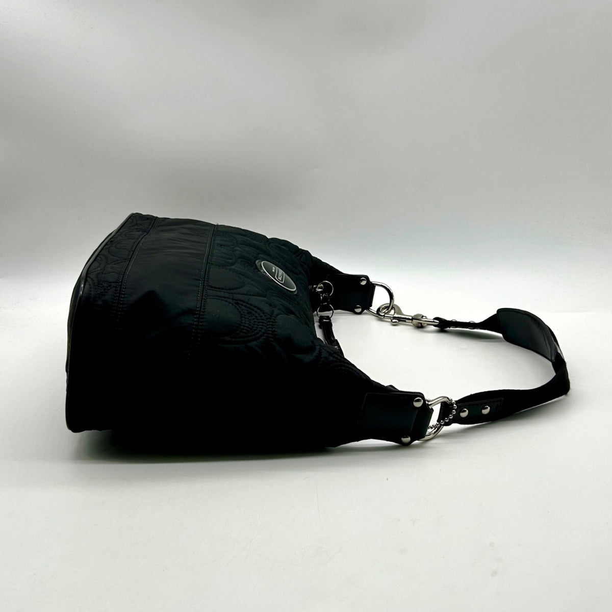Coach Black Quilted Nylon Hobo Shoulder Bag