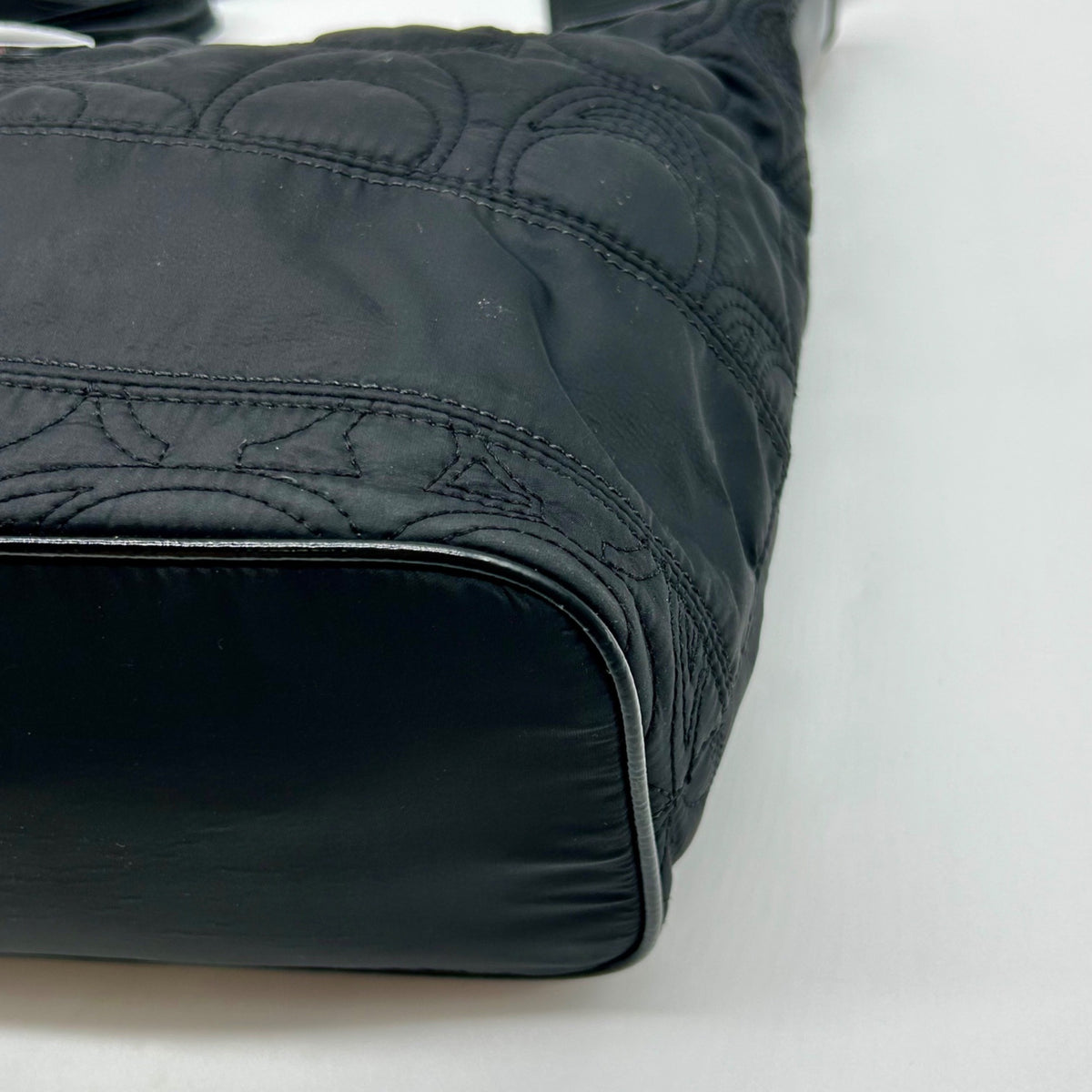 Coach Black Quilted Nylon Hobo Shoulder Bag
