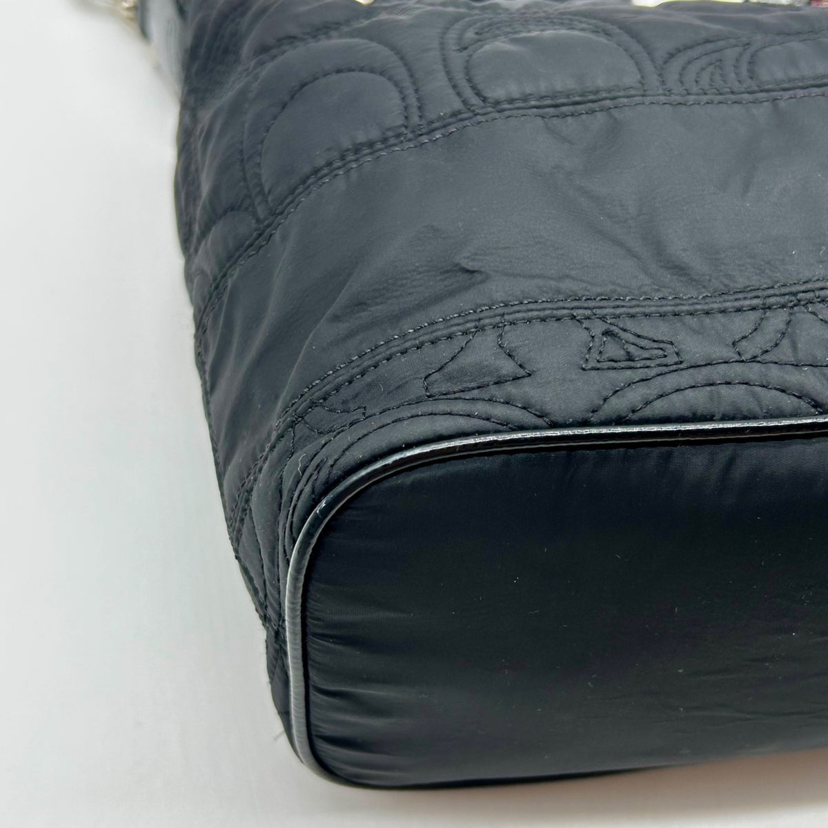 Coach Black Quilted Nylon Hobo Shoulder Bag