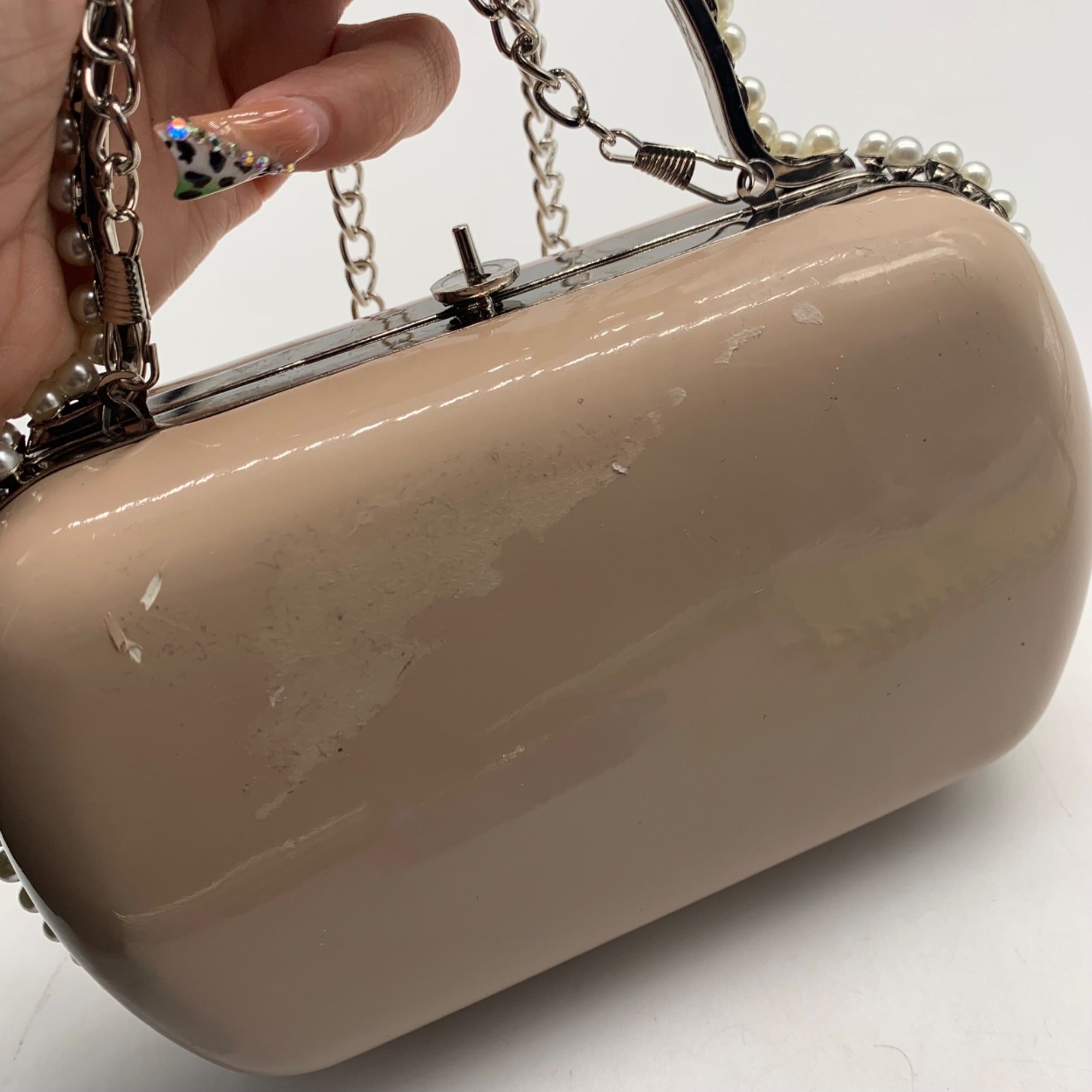 Aqua Beige Clutch Tote Bag