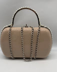 Aqua Beige Clutch Tote Bag
