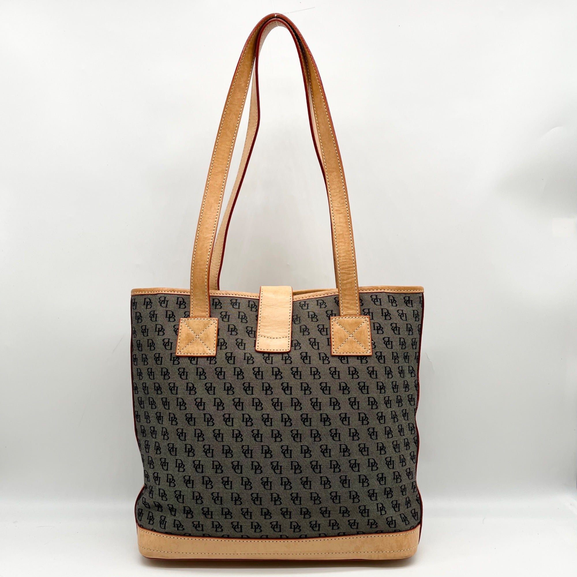 Dooney &amp; Bourke Black And Grey Jacquard Signature Tote Bag