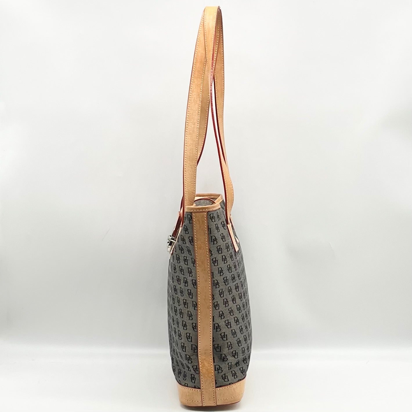 Dooney &amp; Bourke Black And Grey Jacquard Signature Tote Bag