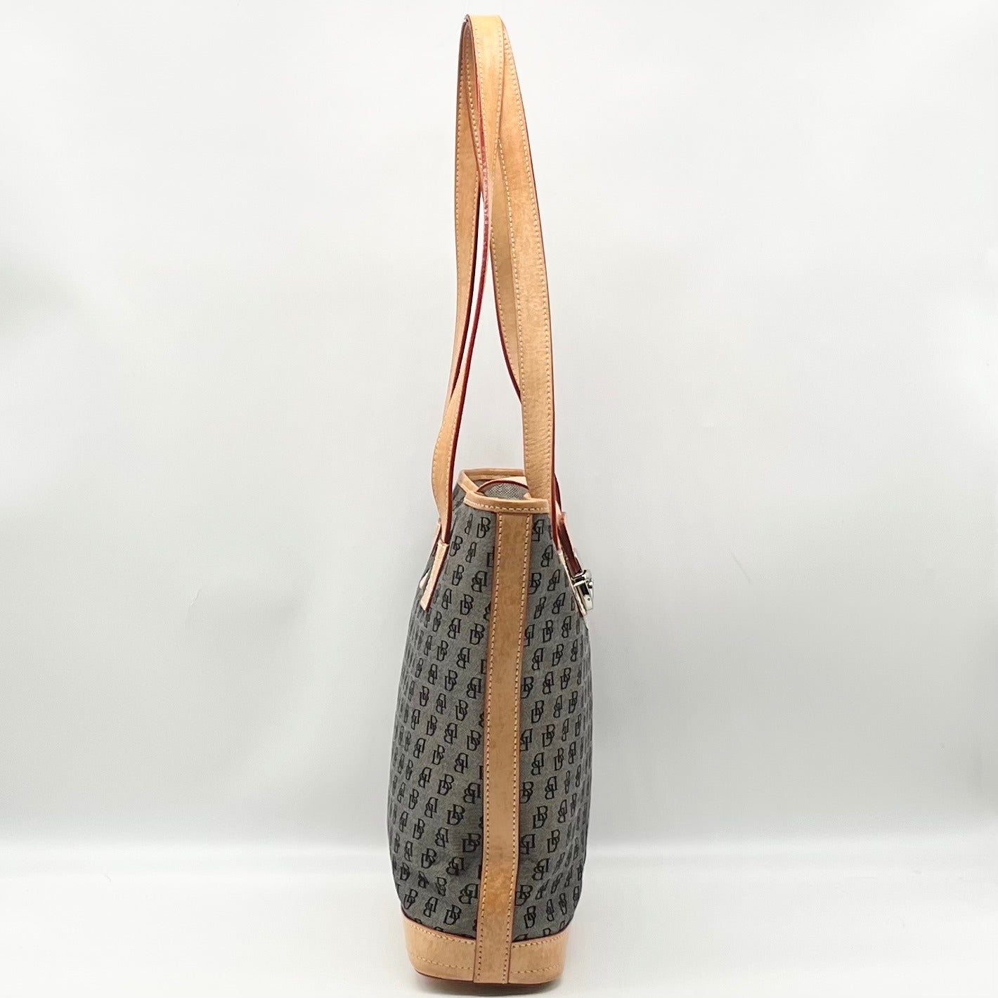 Dooney &amp; Bourke Black And Grey Jacquard Signature Tote Bag