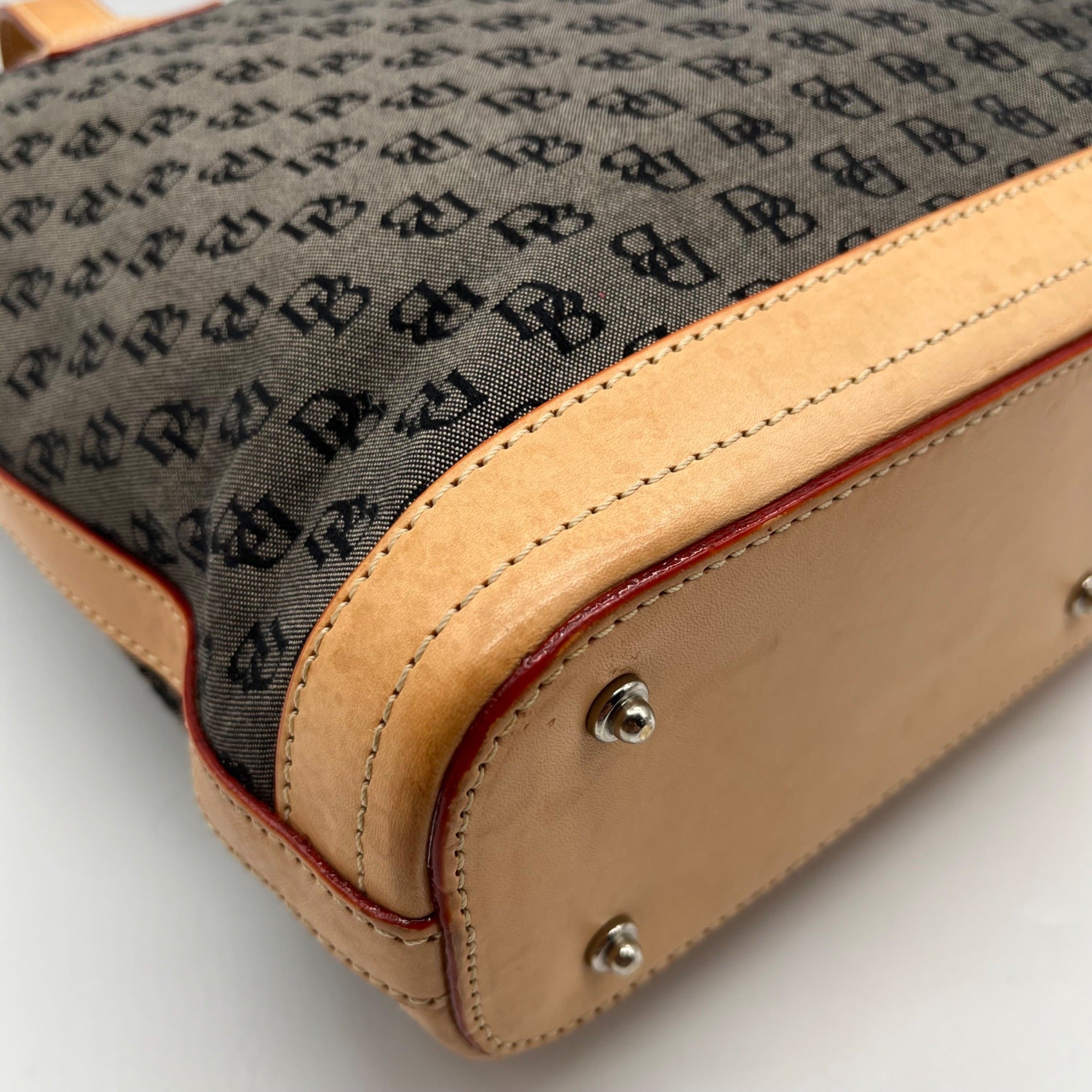 Dooney &amp; Bourke Black And Grey Jacquard Signature Tote Bag