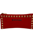 Michael Kors Red Saffiano Leather Selma Stud Wallet