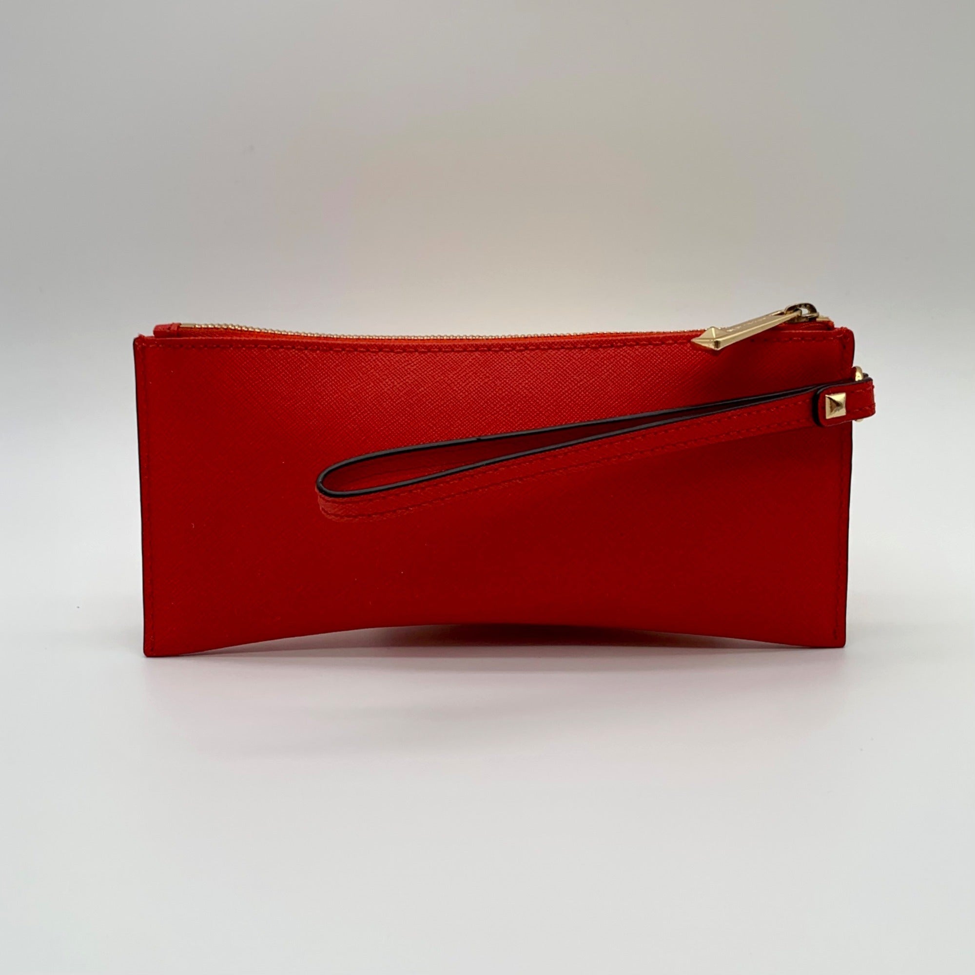 Michael Kors Red Saffiano Leather Selma Stud Wallet