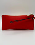 Michael Kors Red Saffiano Leather Selma Stud Wallet