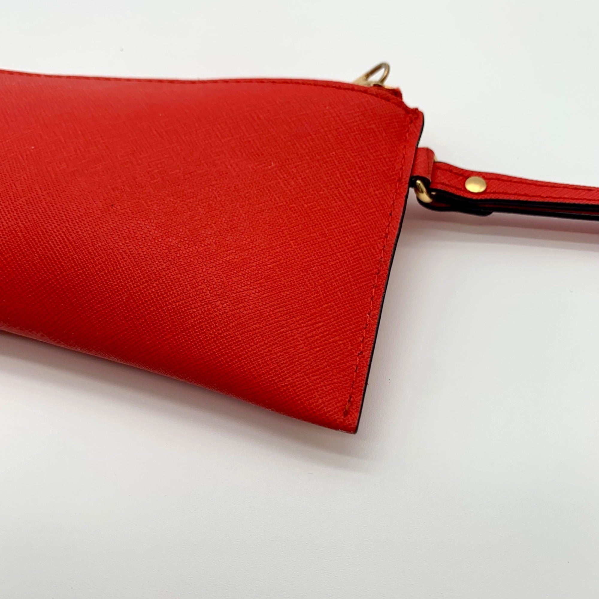 Michael Kors Red Saffiano Leather Selma Stud Wallet
