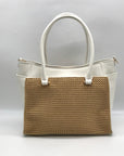 I.N.C. International Concepts Vanilla Straw Caitii Medium Satchel Bag