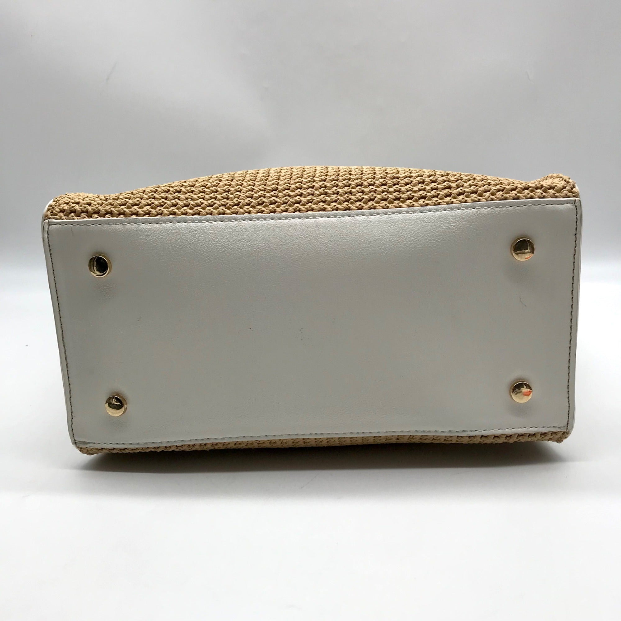 I.N.C. International Concepts Vanilla Straw Caitii Medium Satchel Bag
