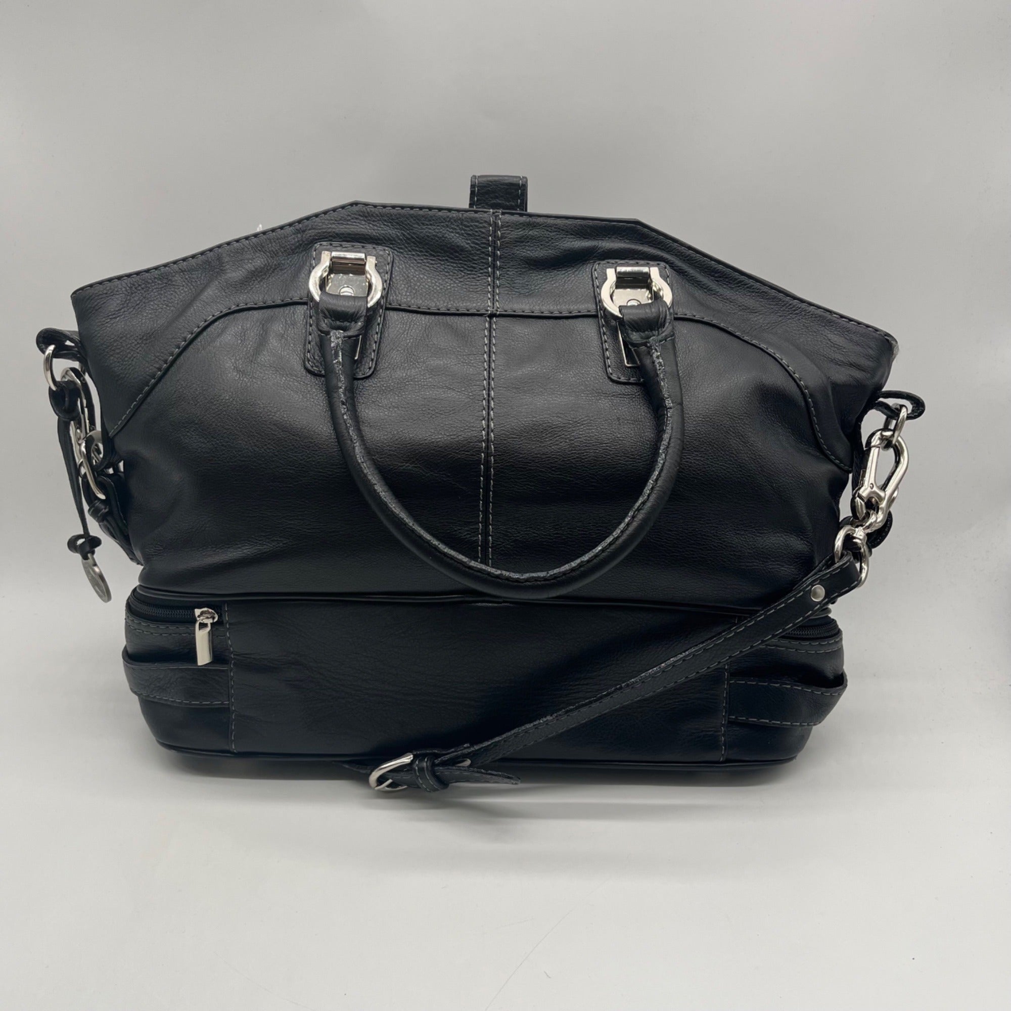 The Real Mccoy Vintage Black Pebbled Leather Shoulder Bag