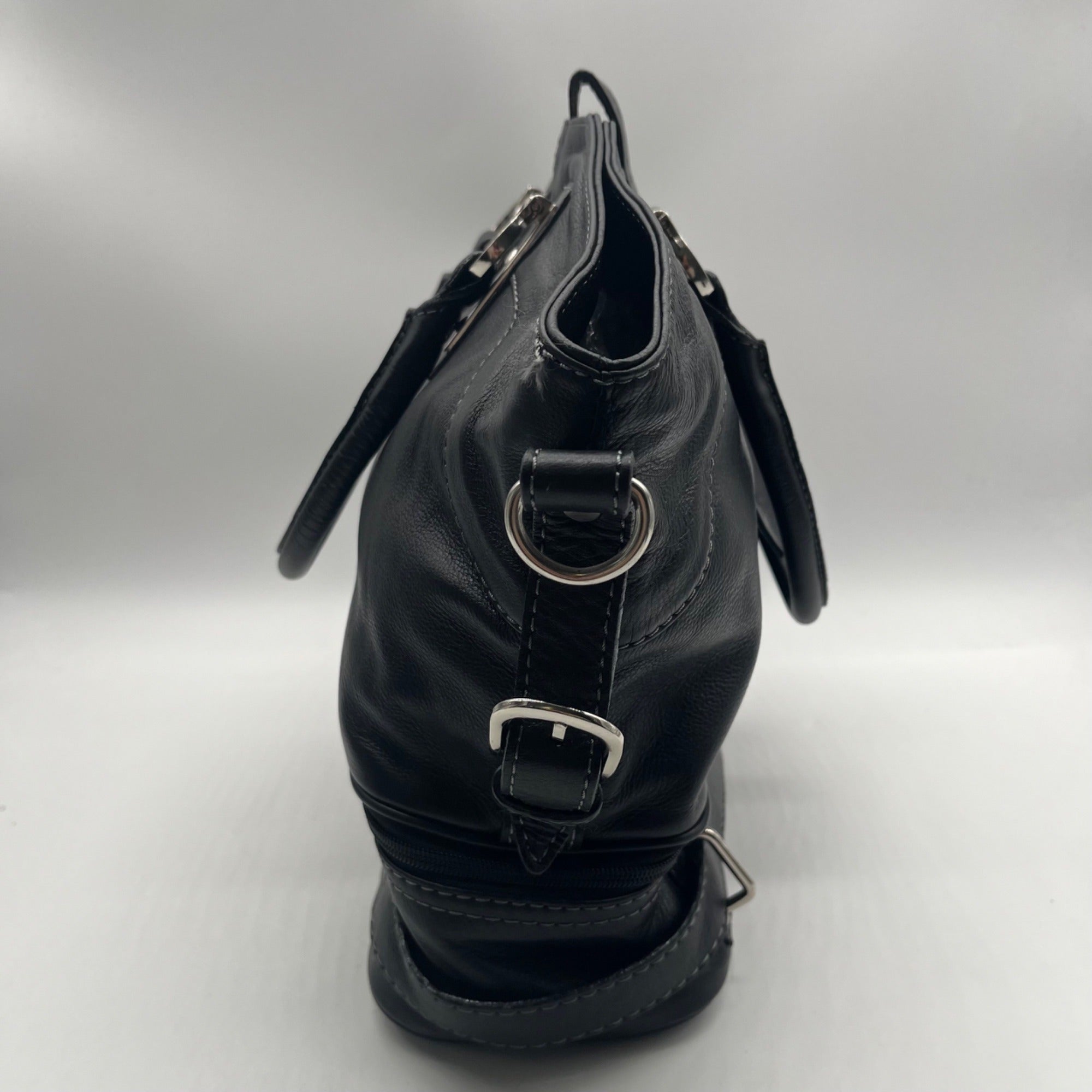 The Real Mccoy Vintage Black Pebbled Leather Shoulder Bag