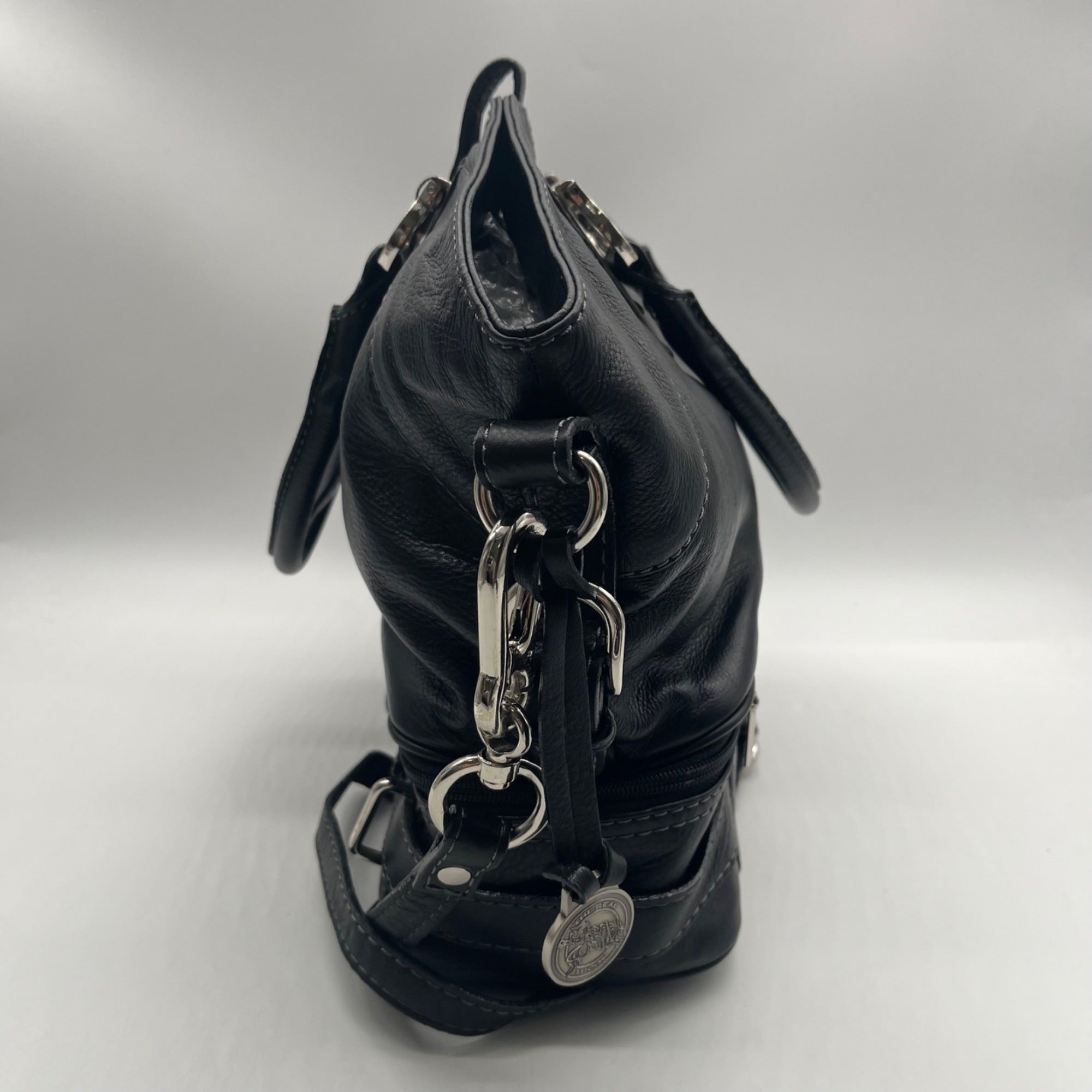 The Real Mccoy Vintage Black Pebbled Leather Shoulder Bag