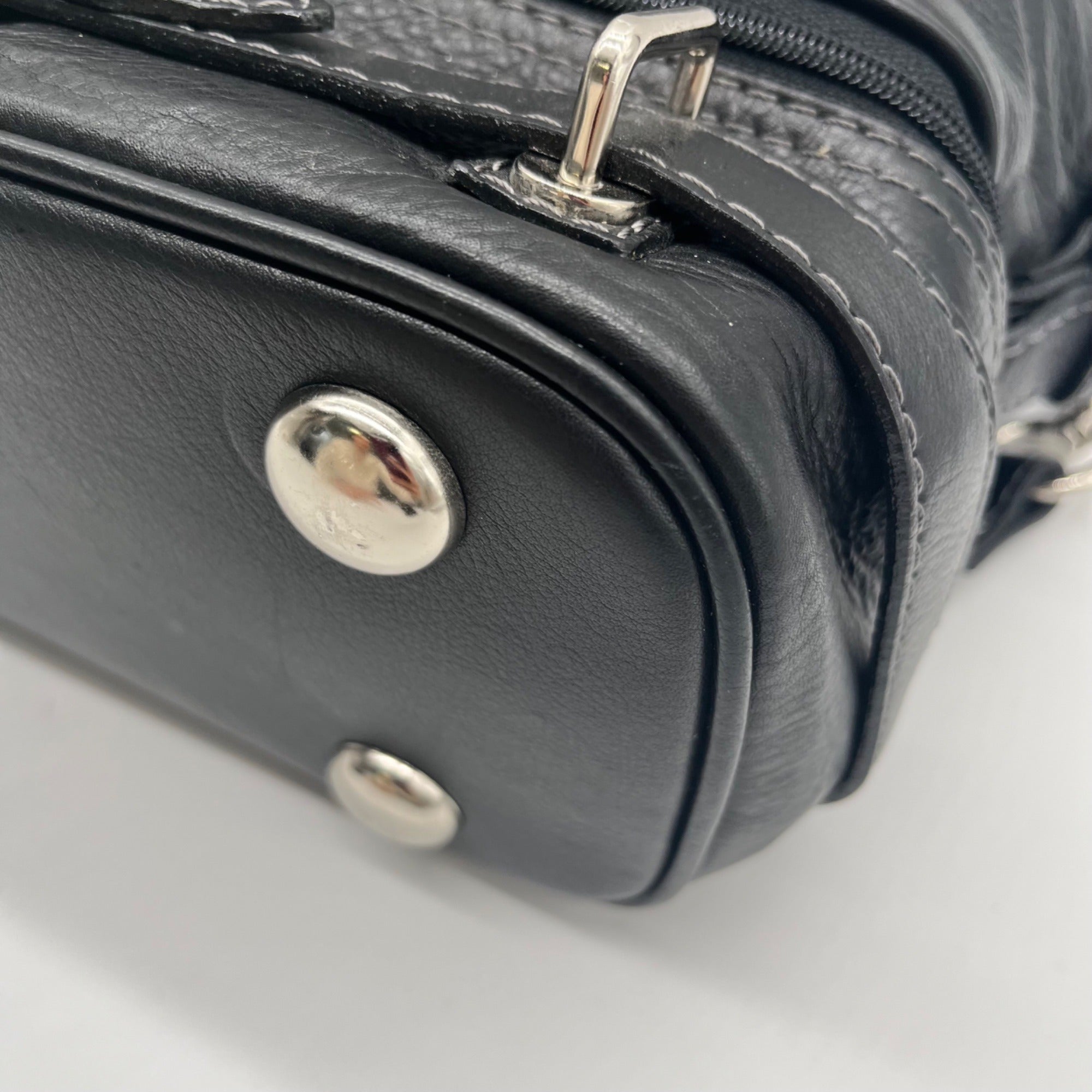 The Real Mccoy Vintage Black Pebbled Leather Shoulder Bag