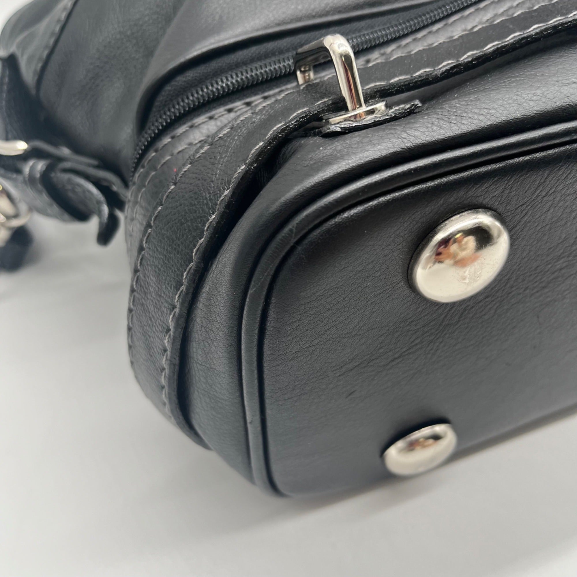 The Real Mccoy Vintage Black Pebbled Leather Shoulder Bag