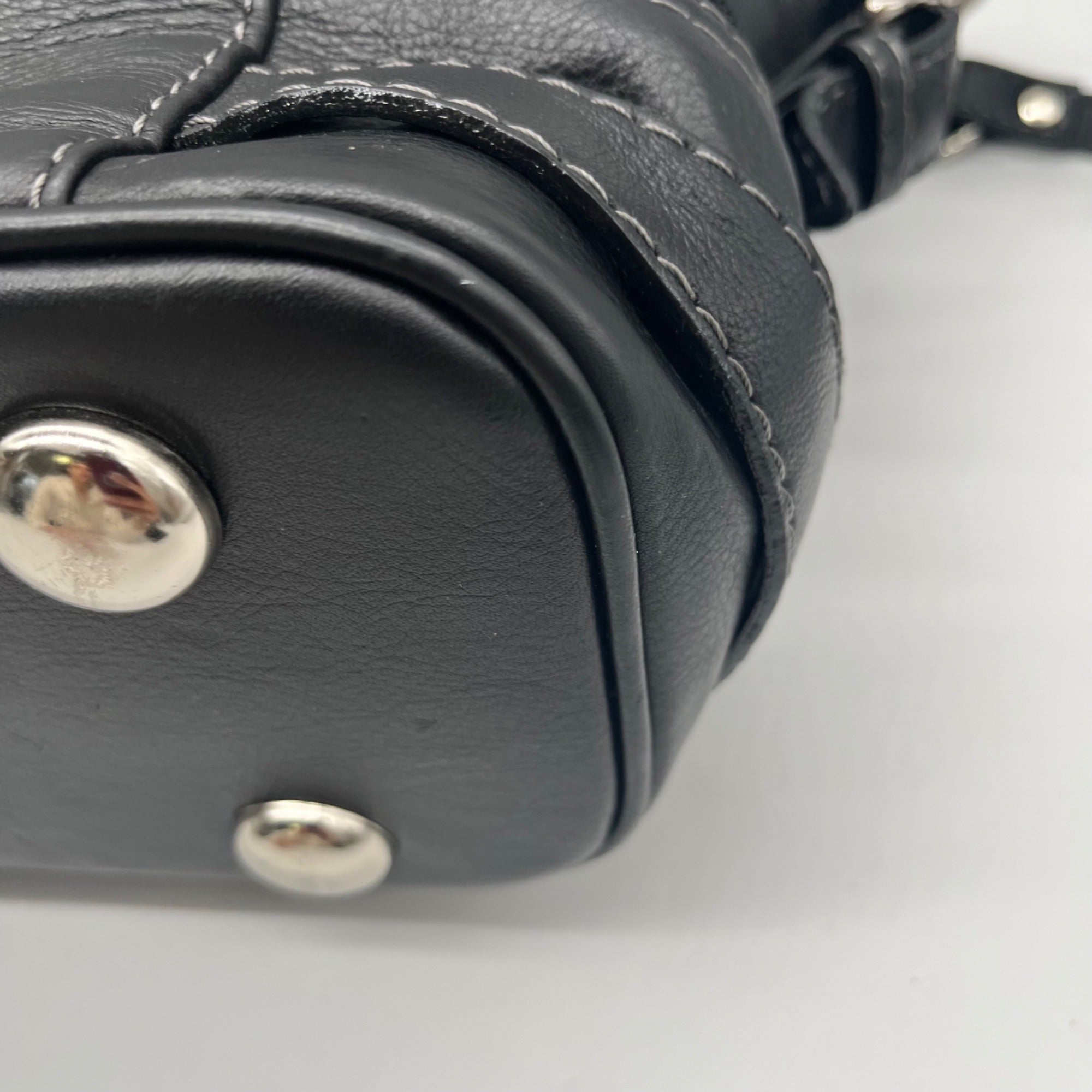 The Real Mccoy Vintage Black Pebbled Leather Shoulder Bag