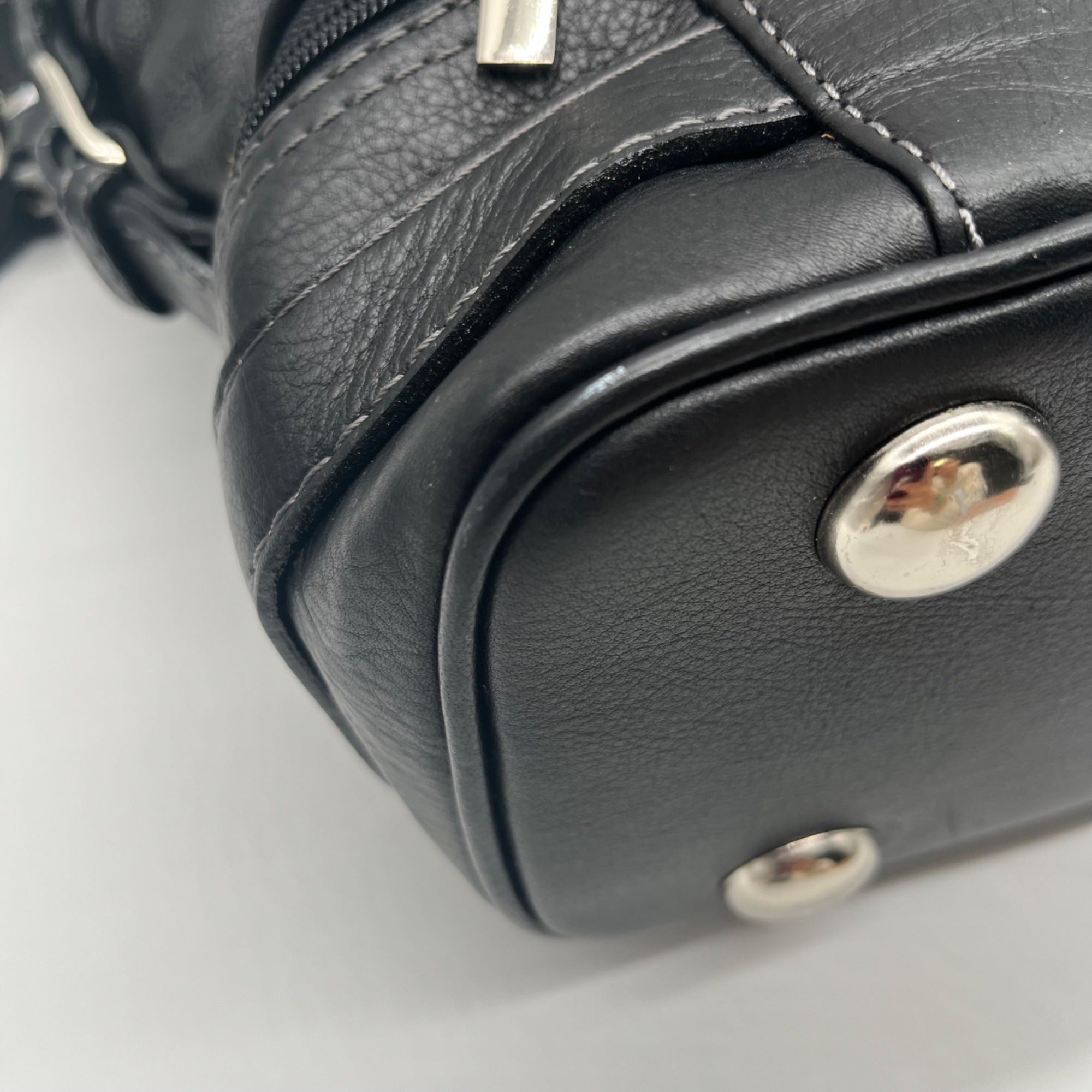 The Real Mccoy Vintage Black Pebbled Leather Shoulder Bag