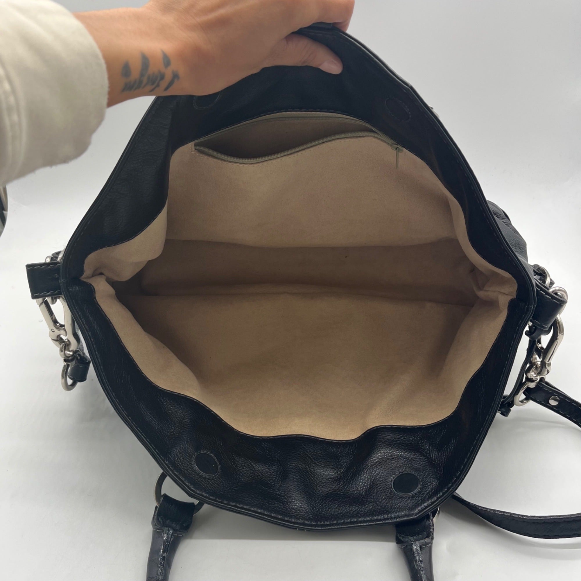 The Real Mccoy Vintage Black Pebbled Leather Shoulder Bag