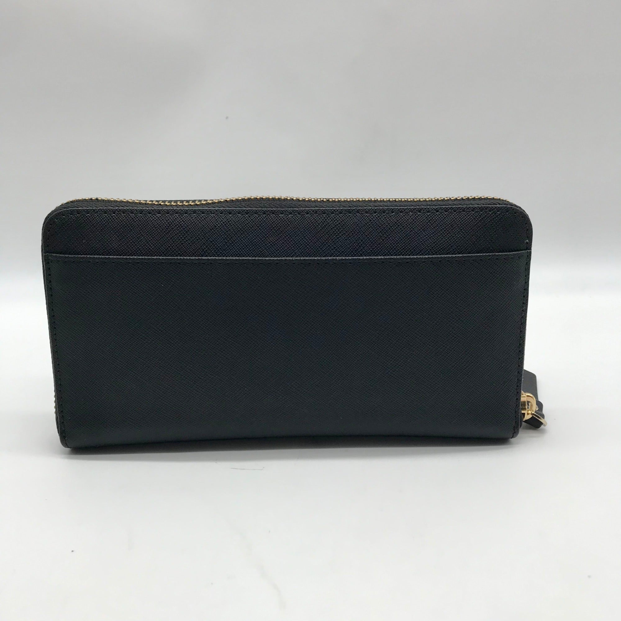 Kate Spade Black Saffiano Leather Neda Laurel Way Zip Around Wallet