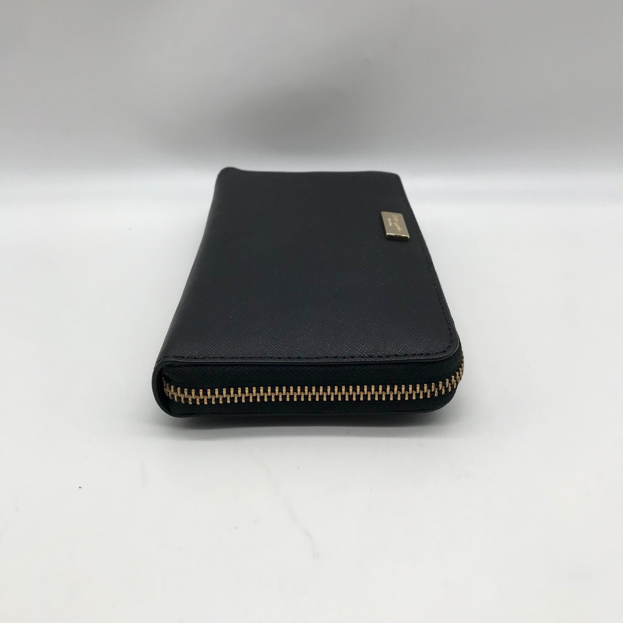 Kate Spade Black Saffiano Leather Neda Laurel Way Zip Around Wallet