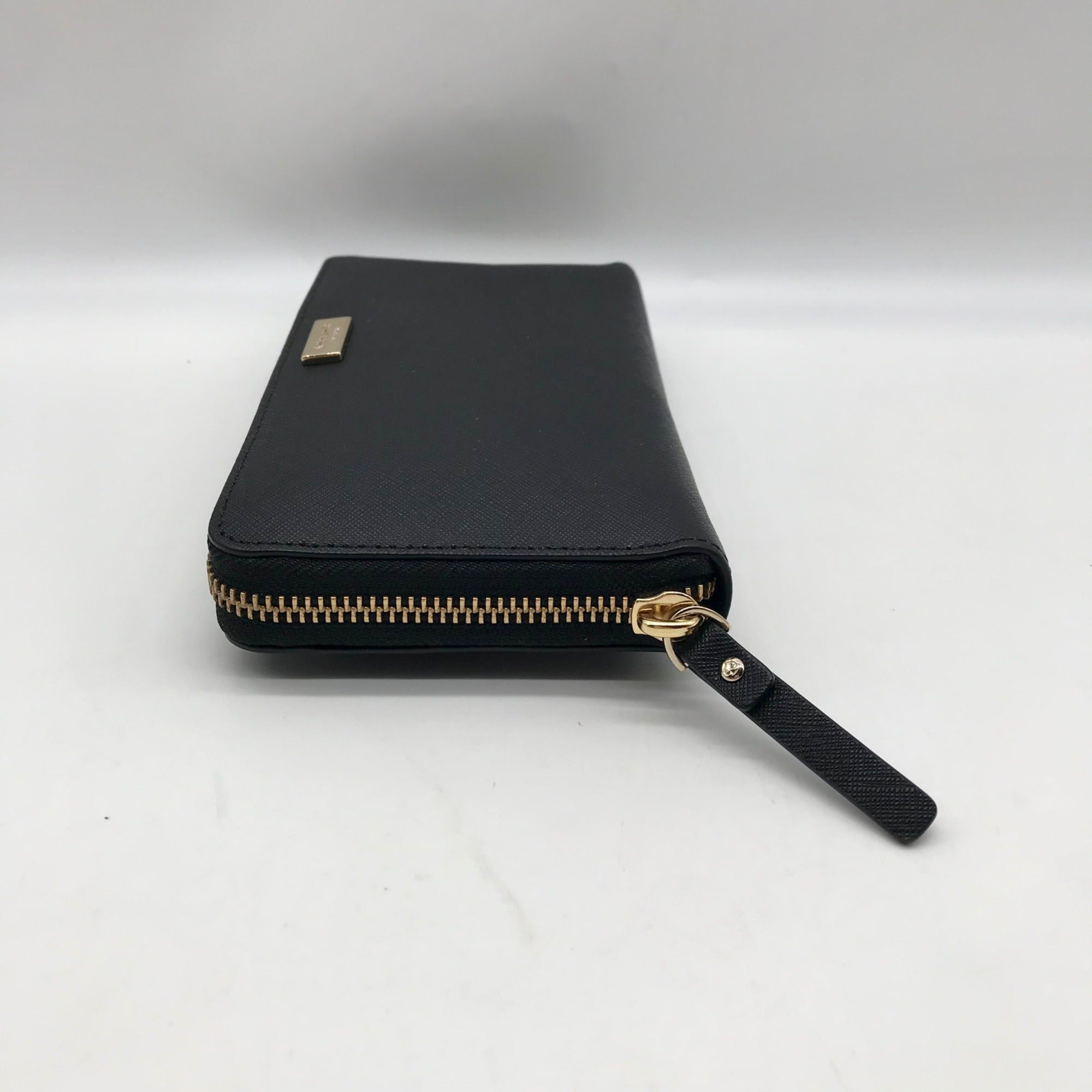 Kate Spade Black Saffiano Leather Neda Laurel Way Zip Around Wallet